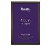Hampton Frames KINGSBRIDGE Picture Photo Frame in Black, Polished Nickel Metal, Glass Front Freestanding or Wall Mount Modern Photo Display for Home Decor (4x6 (10x15cm))