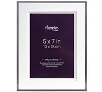 Hampton Frames MARBELLA 5x7 (13x18cm) Silver Elegant Photo Frame with Mount - Glass MARB10M57S