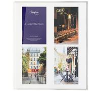 Hampton Frames | MAYFAIR Multi Aperture Photo Frame BSN4AP46S | 4x6" (10x15cm), Silver, Glass | 4 Openings, Velvet Back, Freestanding or Wall Mount | Display for Photos