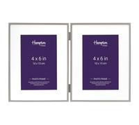 Hampton Mayfair Silver hinged double 4x6 Picture Frame