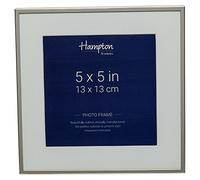 Hampton Frames | MAYFAIR Silver Plate Photo Picture Frame | 5x5 Inch (13x13cm), Bevel Cut Mount | Elegant Display, Tarnish Resistant | Classic Silver Home Décor Frame