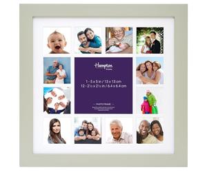 Hampton Frames MEDINA 13 Aperture - 1-5x5 & 12-2.5x2.5 Sage Green Multi Aperture Picture Photo Frame Acrylic (Non-Glass) Front MED13APSGX