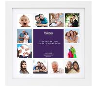 Hampton Frames MEDINA 13 Aperture - 1-5x5 & 12-2.5x2.5 White Multi Aperture Picture Photo Frame Acrylic (Non-Glass) Front MED13APWHX