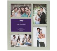 Hampton Frames, Multi Aperture Sage Green Photo Frame, 5 x 4x6 Rectangular, Acylic Front Freestanding or Wall Mount Display Multiple Pictures GAL5APSG
