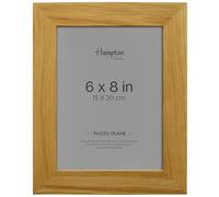 Hampton Frames NEW HAMPSHIRE 6x8 (15x20cm), Solid Oak Wood Photo Frame Wall Mount & Freestanding, Glass Front, Bridle Joint Corners Perfect Display for Home Décor HAM68OAK