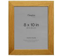 Hampton Frames NEW HAMPSHIRE 8x10 (20x25cm), Solid Oak Wood Photo Frame Wall Mount & Freestanding, Glass Front, Bridle Joint Corners Perfect Display for Home Décor HAM80OAK