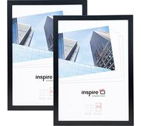Hampton Frames | OXFORD A3 Poster Frame, 29.7x42cm, Black, Acrylic Front, Pack of 2 | Lightweight MDF, Wall Mount, Landscape or Portrait | Modern Home Décor Display