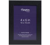 Hampton Frames, Oxford Picture Frame, 4x6 Inch (10x15cm), Black MDF, Acrylic Front | Freestanding or Wall Mount | Modern Photo Display for Home or Office Decor