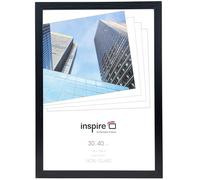Hampton Frames | Oxford Picture Frame OXF3040NGX | 30x40cm, Black, Acrylic Front, MDF Wood Effect | Wall Mount, Portrait or Landscape | Modern Display for Photos or Art