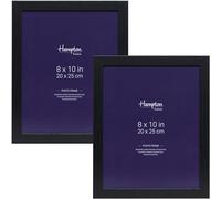 Hampton Frames | Oxford Picture Frame Set, 8x10 Inch, Black, Pack of 2, Acrylic Front | Wall or Tabletop Display, Lightweight, Shatter-Resistant, Easy Photo Change