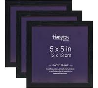 Hampton Frames | OXFORD Picture Frames, 5x5 Inch (13x13cm), Black, Pack of 3, Acrylic Front | Modern Display, Lightweight, Wall or Tabletop Use, Home Décor