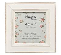 Hampton Frames PALOMA Distressed Square Picture Photo Frame White 4x4 (10x10cm) PAL301944W