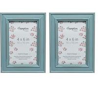 Hampton Frames PALOMA Distressed Shabby Chic Picture Photo Frame 4x6 (10x15cm) PAL301946B, light blue (Pack of 2)