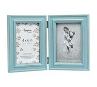 Hampton Frames PALOMA Hinged Double - 4x6 (10x15cm) Light Blue Picture Photo Frame Glass PAL301904B