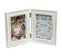 Hampton Frames PALOMA Hinged Double - 4x6 (10x15cm) White Picture Photo Frame Glass PAL301904W