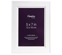 Hampton Frames MARBELLA 5x7 (13x18cm) White Elegant Photo Frame with Mount - Glass MARB10M57W