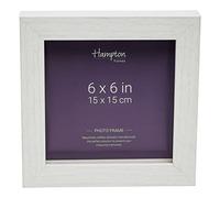 Hampton Frames | Photo Frame | 6x6 (15x15cm), White, Square, Deep Profile MDF | Acrylic Aperture, Wall Mount or Freestanding, Rear Loading | Modern Display for Photos or Art