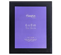 Hampton Frames | Photo Frame | 6x8 (15x20cm), Black, Rectangular, Polished Glass | Bevel-edged, 28mm Wide Profile, Freestanding | Display for Photos and Artwork