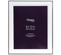 Hampton Frames MARBELLA 8x10 (20x25cm) Silver Elegant Photo Frame with Mount - Glass MARB10M80S