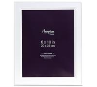 Hampton Frames | Photo Frame | 8x10 (20x25cm), White, Rectangular, Polished Aluminium, Glass Aperture | Freestanding or Wall Mount | Elegant Display for Photos