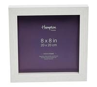 Hampton Frames | Photo Frame | 8x8 (20x20cm), White, Square, Deep Profile MDF | Acrylic Aperture, Freestanding or Wall Mount | Display for Photos, Home Décor