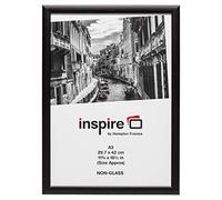 Hampton Frames | Photo Frame | A3 (30x42cm), Black, Pine Wood, Rectangular | Clear Acrylic Glazing, Lightweight, Wall Mountable | Display Certificates, Posters, Artwork