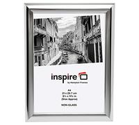 Hampton Frames | Photo Frame | A4 (21x30cm), Silver, Rectangular, Acrylic Front | Freestanding or Wall Hanging, Portrait or Landscape Display | Modern Home or Office Décor
