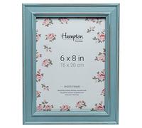 Hampton Frames | Photo Frame PALOMA | 6x8" 15x20cm, Blue, Distressed Wood | Freestanding or Wall Mount, Glass Aperture, Drop-In Back | Home or Office Display