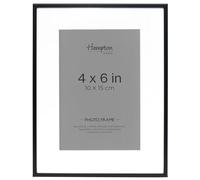 Hampton Frames, Photo Frame VALENCIA 4x6 Inch (10x15cm), Matt Black, Narrow Profile, Bevel Mount, Freestanding or Wall Display Classic Home Décor Frame VAL46BLK