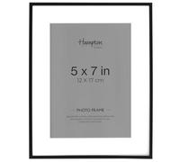 Hampton Frames, Photo Frame VALENCIA 5x7 Inch (13x18cm), Matt Black, Narrow Profile, Bevel Mount, Freestanding or Wall Display Classic Home Décor Frame VAL57BLK