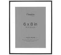 Hampton Frames, Photo Frame VALENCIA 6x8 Inch (15x20cm), Matt Black, Narrow Profile, Bevel Mount, Freestanding or Wall Display Classic Home Décor Frame VAL68BLK