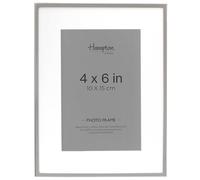 Hampton Frames PICCADILLY Silver Plate Photo Frame 4x6 Inch, Silver, Glass, Bevel Cut Mount Freestanding or Wall Mount Display for Photos PIC46SIL