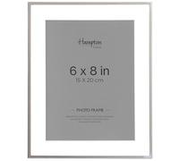 Hampton Frames PICCADILLY Silver Plate Photo Frame 6x8 Inch, Silver, Glass, Bevel Cut Mount Freestanding or Wall Mount Display for Photos PIC68SIL