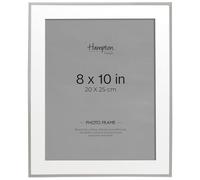 Hampton Frames PICCADILLY Silver Plate Photo Frame 8x10 Inch, Silver, Glass, Bevel Cut Mount Freestanding or Wall Mount Display for Photos PIC80SIL
