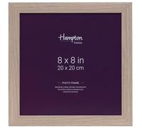 Hampton Frames, Picture Frame SORBONNE, 8x8 (20x20cm), Oak Effect, Engineered Wood | Square, Acrylic Front, Freestanding or Wall Mount | For Photos, Home Decor