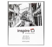 Hampton Frames | Poster Certificate Photo Frame | 40x50cm, Silver, Aluminium, Rectangular | Acrylic Front, Wall Hanging, Easy Access Spring Clips | Modern Display for Photos, Art