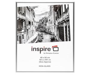 Hampton Frames | Poster Certificate Photo Frame | 40x50cm, Silver, Aluminium, Rectangular | Acrylic Front, Wall Hanging, Easy Access Spring Clips | Modern Display for Photos, Art