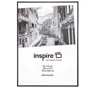 Hampton Frames | Poster Frame | 50x70cm, Black, Rectangular, Aluminium | Perspex Front, Wall Hanging, Easy Access Spring Clips | Modern Display for Posters and Photos