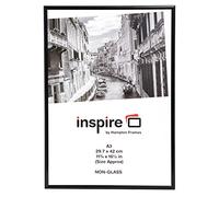 Hampton Frames | Poster Frame A3, Black, 42x30cm, Rectangular, Acrylic Front, Lightweight Plastic | Wall Mount, Landscape or Portrait, For Photos, Certificates, Posters