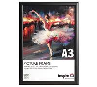 Hampton Frames BLACKWOOD Pine Poster Certificate Photo Frame Acrylic (Non Glass) Black A3 30x42cm A3 BLW3042BBLKX