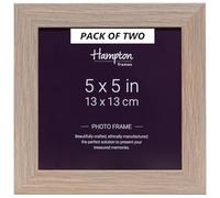 Hampton Frames SORBONNE 5x5 (13x13cm) Pack of 2 Oak Effect Picture Frame Acrylic (Non-Glass) SOR55NGX-2PK