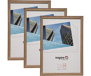 Hampton Frames, SORBONNE A3 Picture Frame 3 Pack, 30x42cm Oak Effect MDF, Acrylic Front, Wall Mount, Landscape or Portrait | Display for Photos, Posters, Certificates