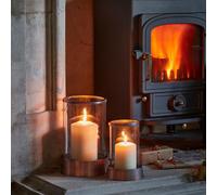 Hampton Hurricane Lantern in Copper H28cm W18cm Ivyline Copper One Size
