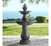 Hampton Italian Outdoor Floor Water Fountain 56 34 High with LED Light 4 Tiered Decor for Garden Patio Backyard Deck Home Law