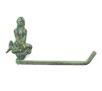 Hampton Nautical Antique Bronze Cast Iron Mermaid Toilet Paper Holder 10" Bathroom Beach Home Decorating