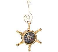 Hampton Nautical Brass Ship Wheel Compass Nautical Christmas Tree Ornament - Nautical Christmas Tree Decoration