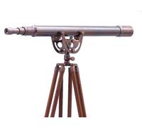 Hampton Nautical Floor Standing Antique Copper Anchormaster Telescope, 65", Copper