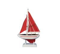 Hampton Nautical Pacific Sailer Red/Red Sails 9" Model Ship, Fully Assembled (Not a Kit)