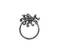 Hampton Nautical Rustic Silver Cast Iron Octopus Towel Holder 6" - Sea Decoration Home - Beach L