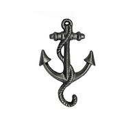 Hampton Nautical Rustic Silver Decorative Cast Iron Anchor Wall Hook 5" - Rustic Wall Art - Vintage Wall Decor